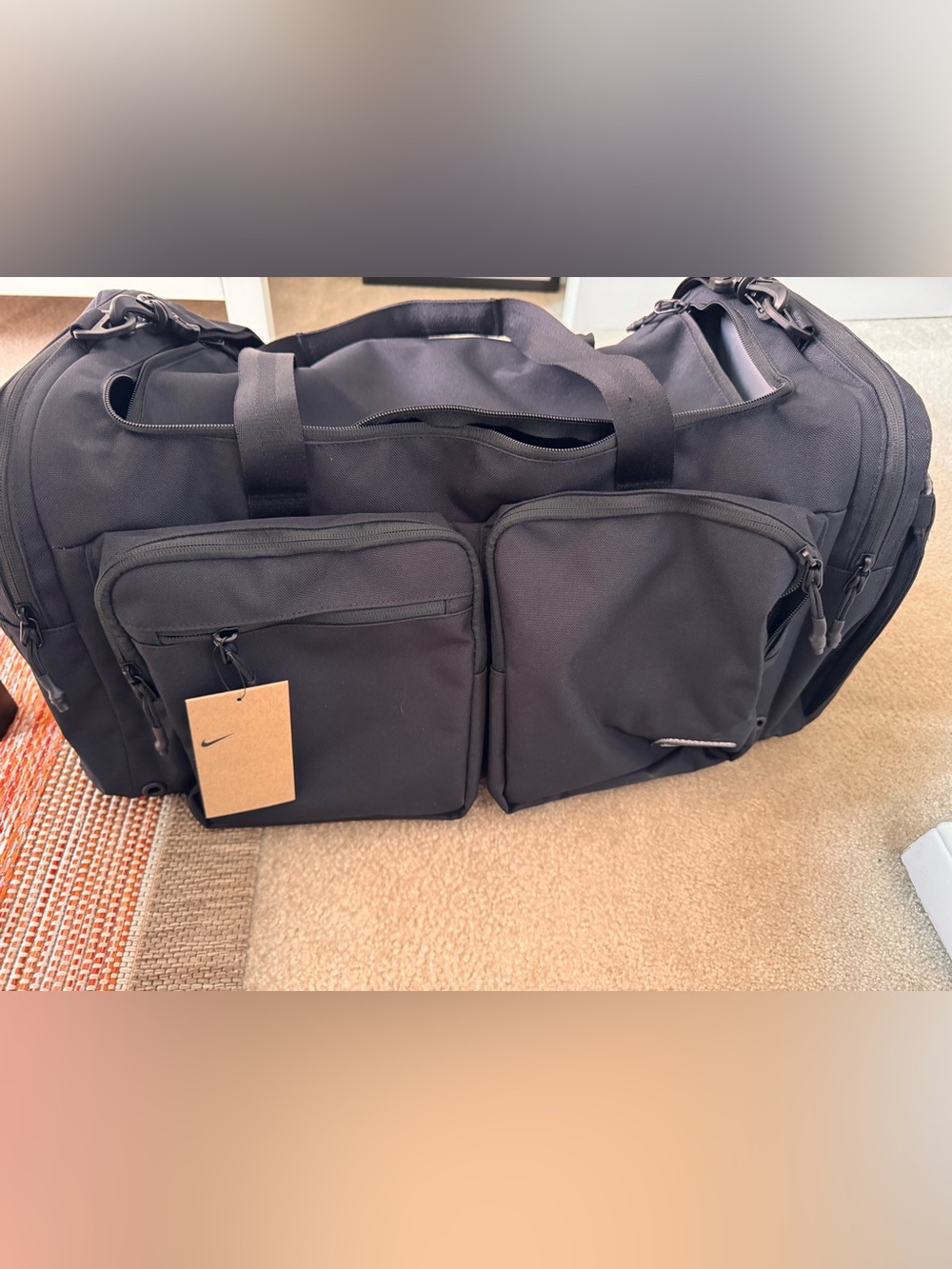 Nike Black Men's Travel Duffel with Front Utility Pockets